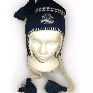 Boise State Broncos University Mens Adult Blue Beanie Winter Tassel Hat New Ncaa